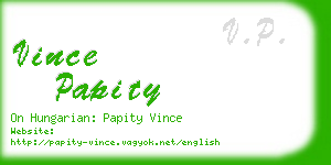 vince papity business card